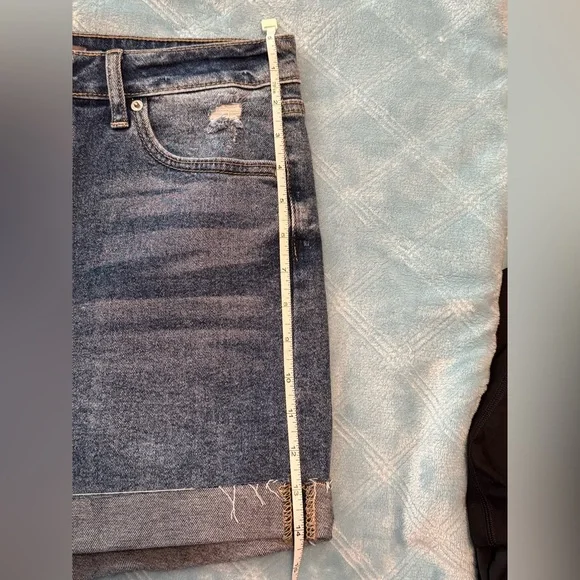 Just USA Blue Jean Shorts Distressed High-Waisted - Picture 4 of 7